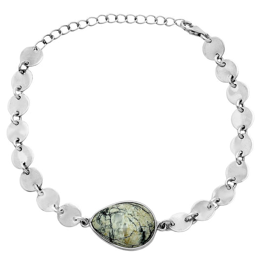 Premium Authentic White Buffalo Turquoise Nevada Bracelet B-1044 28-EB10193