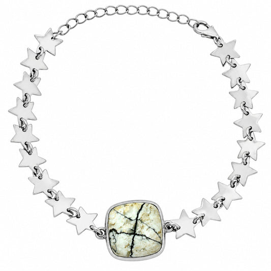 Premium Star Authentic White Buffalo Turquoise Nevada Bracelet B-1044 28-EB10194