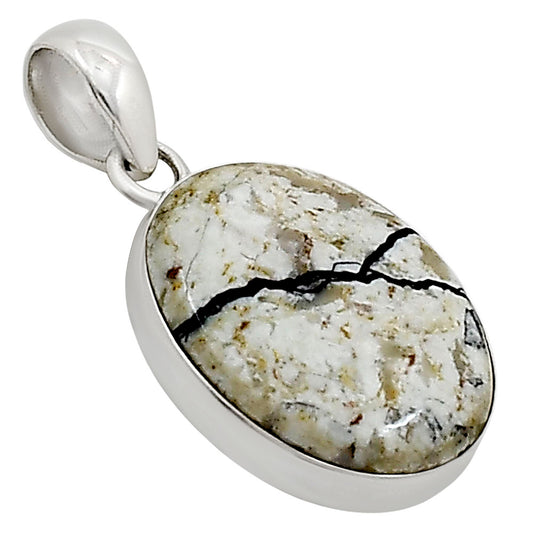 Authentic White Buffalo Turquoise Nevada Pendant P-1001 28-EP10951