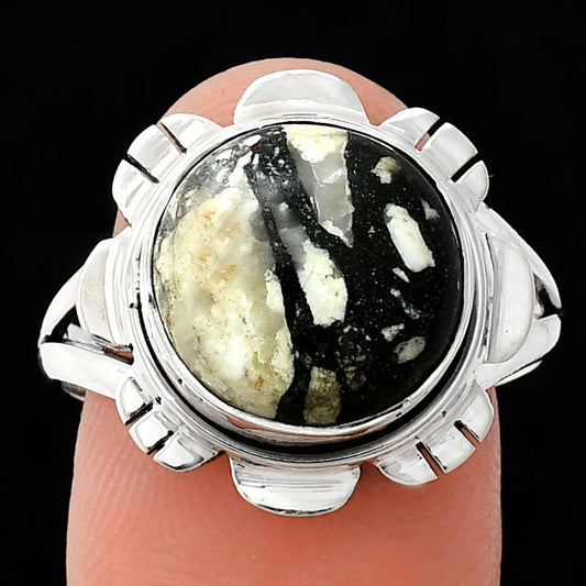 Premium Quality Authentic White Buffalo Turquoise Ring size-9.5 R-1342 28-ER11399