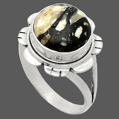 Premium Quality Authentic White Buffalo Turquoise Ring size-9.5 R-1342 28-ER11399