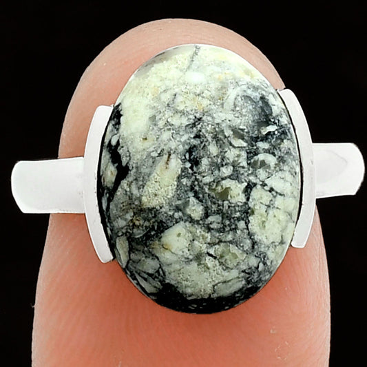 Premium Authentic White Buffalo Turquoise Nevada Ring size-9 R-1173 28-ER11411