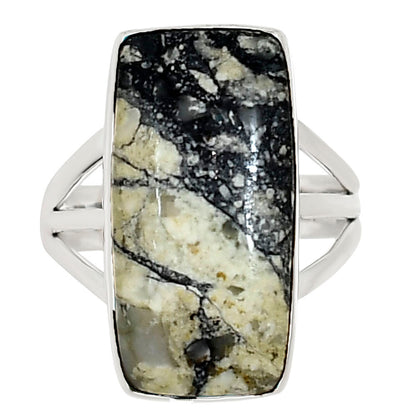 Authentic White Buffalo Turquoise Nevada Ring size-9 R-1003 28-ER15001