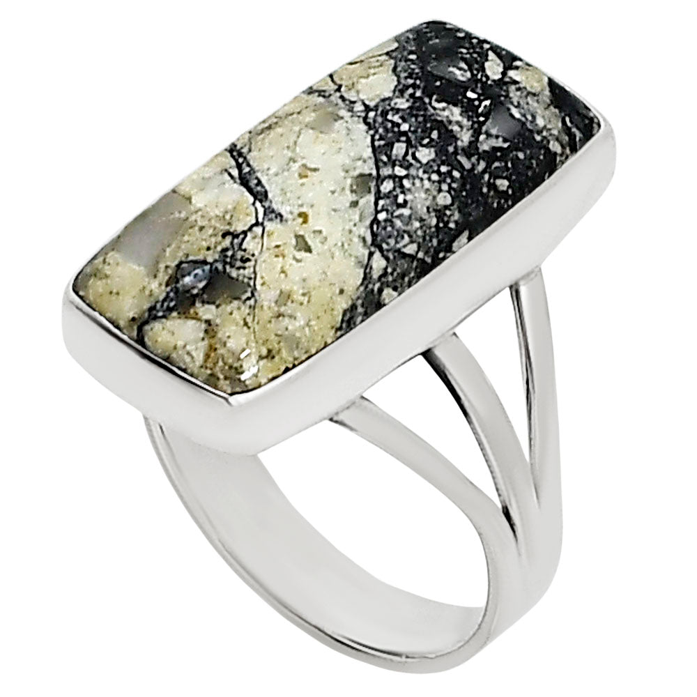 Authentic White Buffalo Turquoise Nevada Ring size-9 R-1003 28-ER15001