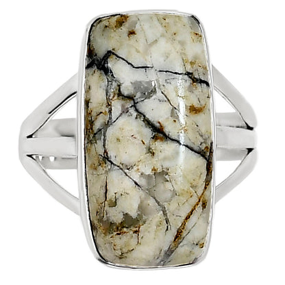 Authentic White Buffalo Turquoise Nevada Ring size-9 R-1003 28-ER15005