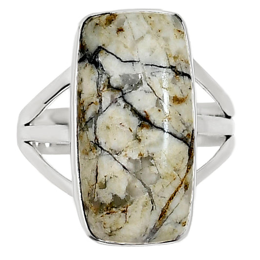 Authentic White Buffalo Turquoise Nevada Ring size-9 R-1003 28-ER15005