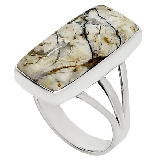 Authentic White Buffalo Turquoise Nevada Ring size-9 R-1003 28-ER15005