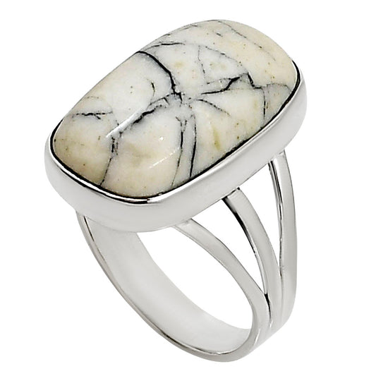 Authentic White Buffalo Turquoise Nevada Ring size-9 R-1003 28-ER15007