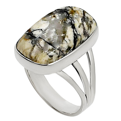 Authentic White Buffalo Turquoise Nevada Ring size-10 R-1003 28-ER15009