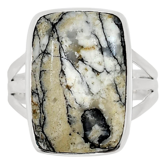Authentic White Buffalo Turquoise Nevada Ring size-9 R-1003 28-ER15010