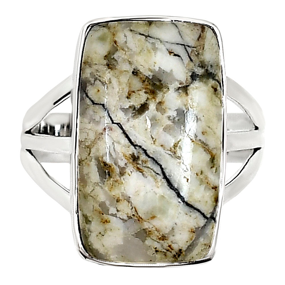 Authentic White Buffalo Turquoise Nevada Ring size-9 R-1003 28-ER15012