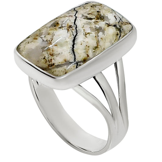 Authentic White Buffalo Turquoise Nevada Ring size-9 R-1003 28-ER15012