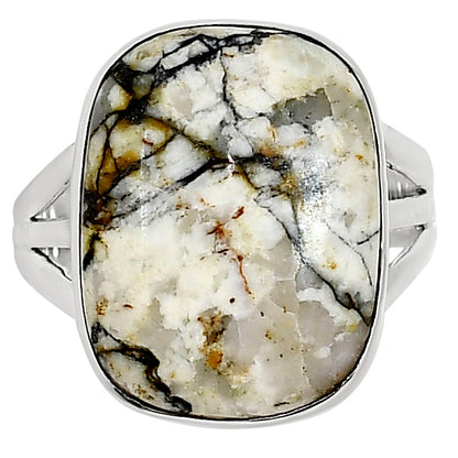 Authentic White Buffalo Turquoise Nevada Ring size-10 R-1003 28-ER15014