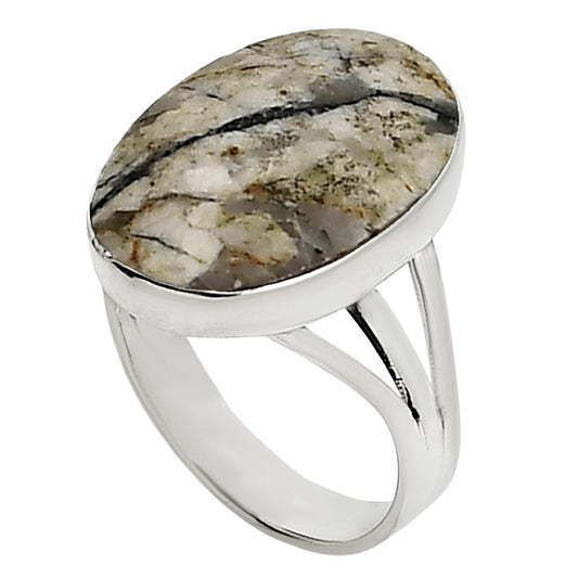 Authentic White Buffalo Turquoise Nevada Ring size-8 R-1003 28-ER15022