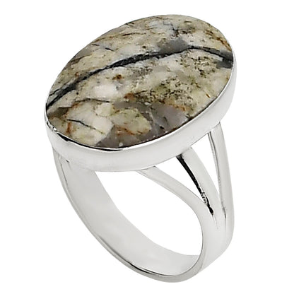 Authentic White Buffalo Turquoise Nevada Ring size-8 R-1003 28-ER15022