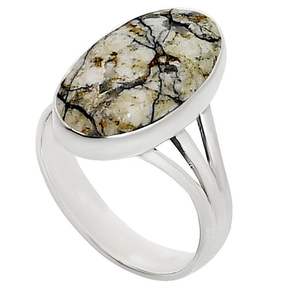 Authentic White Buffalo Turquoise Nevada Ring size-8 R-1003 28-ER15024