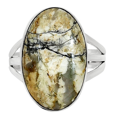 Authentic White Buffalo Turquoise Nevada Ring size-10 R-1003 28-ER15025