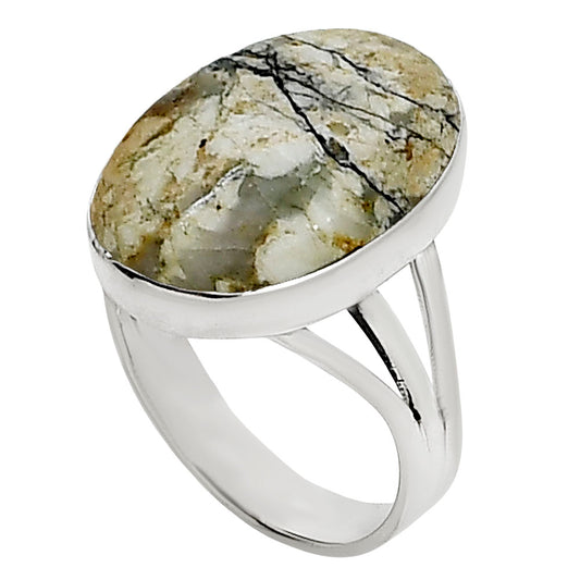 Authentic White Buffalo Turquoise Nevada Ring size-10 R-1003 28-ER15025