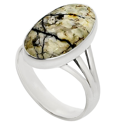 Authentic White Buffalo Turquoise Nevada Ring size-7 R-1003 28-ER15026