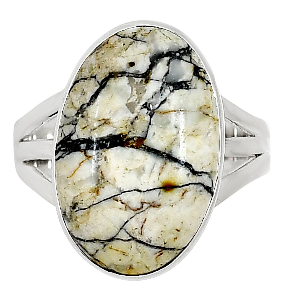 Authentic White Buffalo Turquoise Nevada Ring size-10 R-1003 28-ER15031