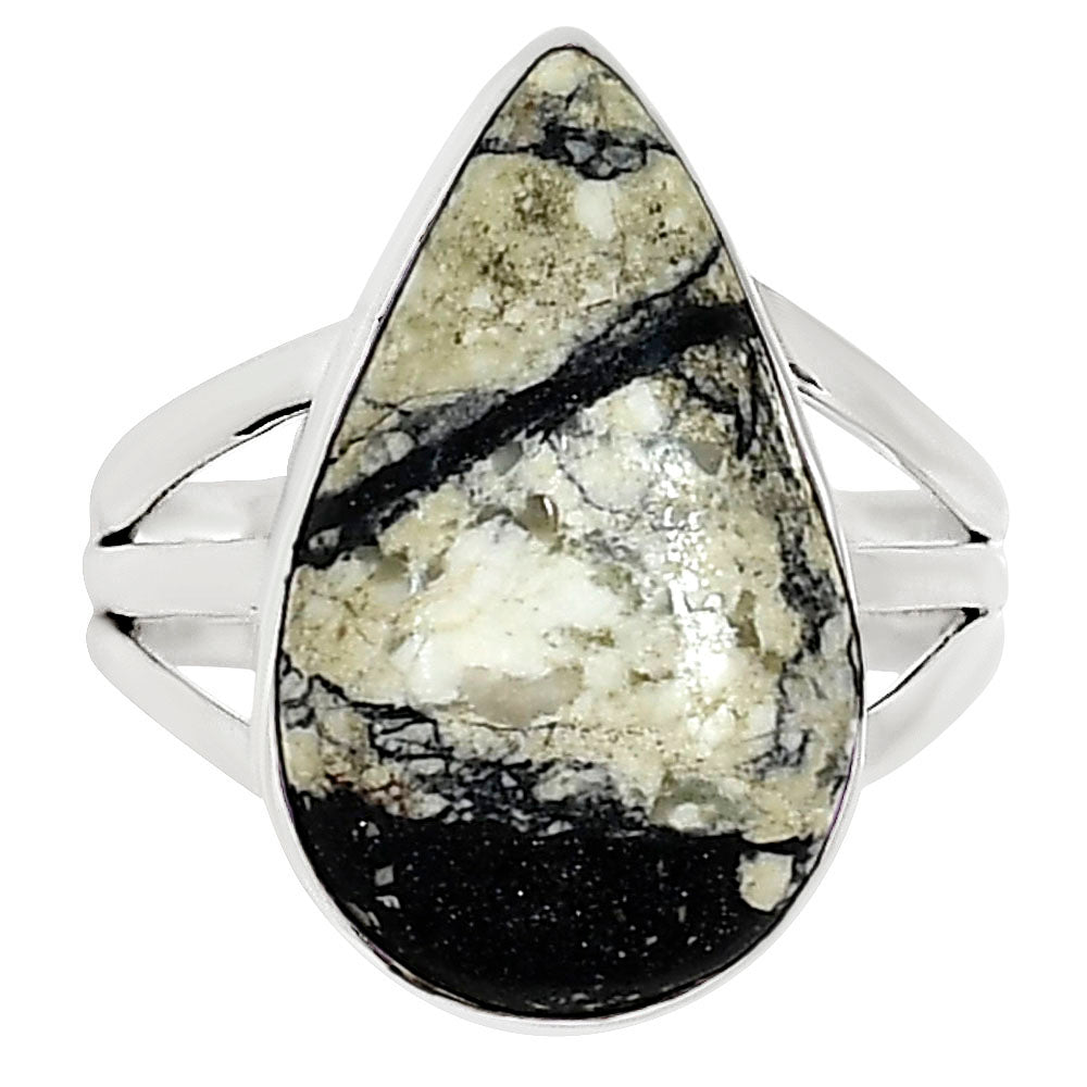 Authentic White Buffalo Turquoise Nevada Ring size-10 R-1003 28-ER15033