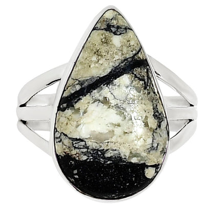 Authentic White Buffalo Turquoise Nevada Ring size-10 R-1003 28-ER15033
