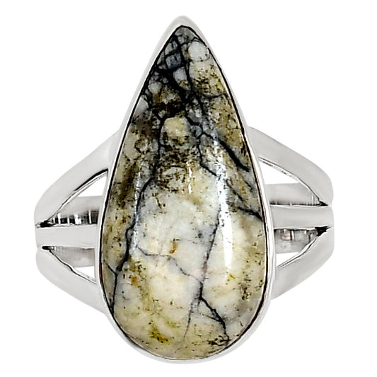 Authentic White Buffalo Turquoise Nevada Ring size-7 R-1003 28-ER15034