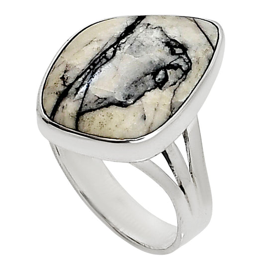 Authentic White Buffalo Turquoise Nevada Ring size-10 R-1003 28-ER15040