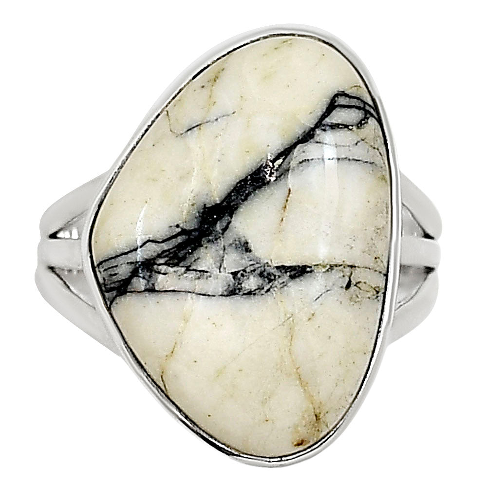 Authentic White Buffalo Turquoise Nevada Ring size-9 R-1003 28-ER15041