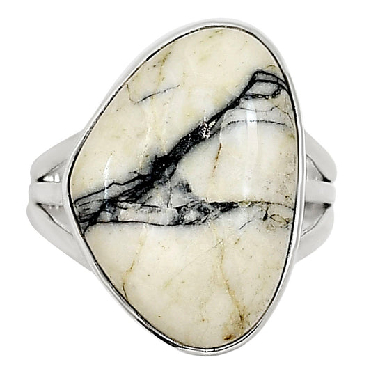 Authentic White Buffalo Turquoise Nevada Ring size-9 R-1003 28-ER15041