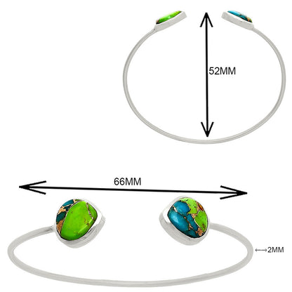 Premium Blue Turquoise In Green Mohave Cuff Bangle Bracelet B-1004 29-EB10196