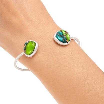 Premium Blue Turquoise In Green Mohave Cuff Bangle Bracelet B-1004 29-EB10196