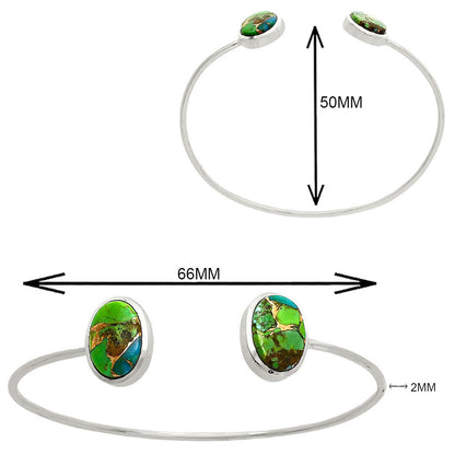 Premium Blue Turquoise In Green Mohave Cuff Bangle Bracelet B-1004 29-EB10197