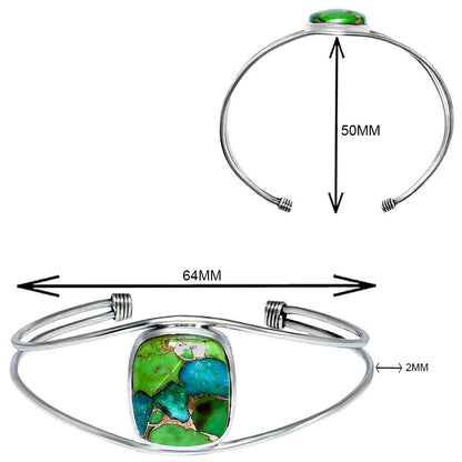 Premium Blue Turquoise In Green Mohave Cuff Bangle Bracelet B-1013 29-EB10199