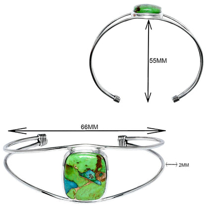 Premium Blue Turquoise In Green Mohave Cuff Bangle Bracelet B-1013 29-EB10201