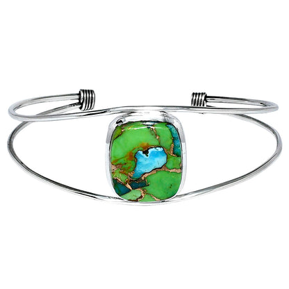 Premium Blue Turquoise In Green Mohave Cuff Bangle Bracelet B-1013 29-EB10208