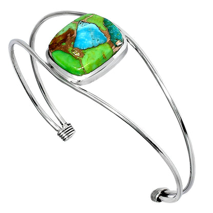 Premium Blue Turquoise In Green Mohave Cuff Bangle Bracelet B-1013 29-EB10209