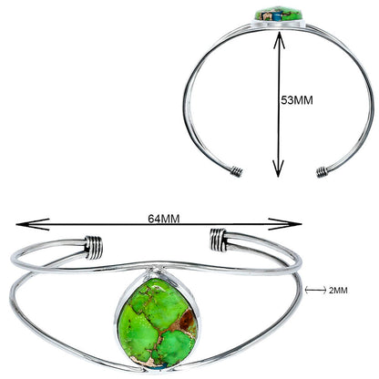 Premium Blue Turquoise In Green Mohave Cuff Bangle Bracelet B-1013 29-EB10212
