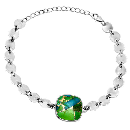 Premium Blue Turquoise In Green Mohave - USA Bracelet B-1044 29-EB10218