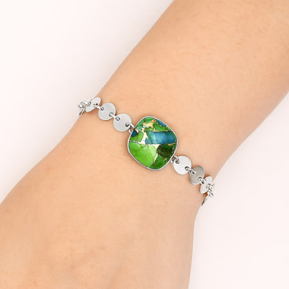 Premium Blue Turquoise In Green Mohave - USA Bracelet B-1044 29-EB10218