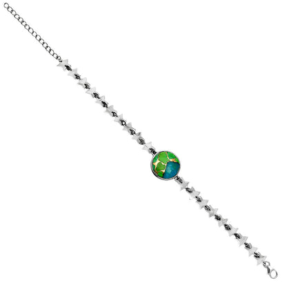 Premium Star Blue Turquoise In Green Mohave Bracelet B-1044 29-EB10219