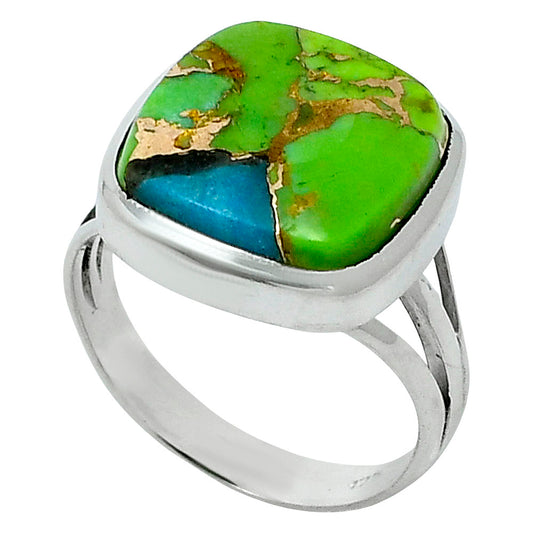 Premium Blue Turquoise In Green Mohave - USA Ring size-7 R-1006 29-ER11423