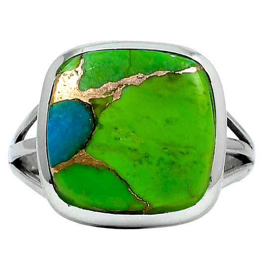 Premium Blue Turquoise In Green Mohave - USA Ring size-8 R-1006 29-ER11426