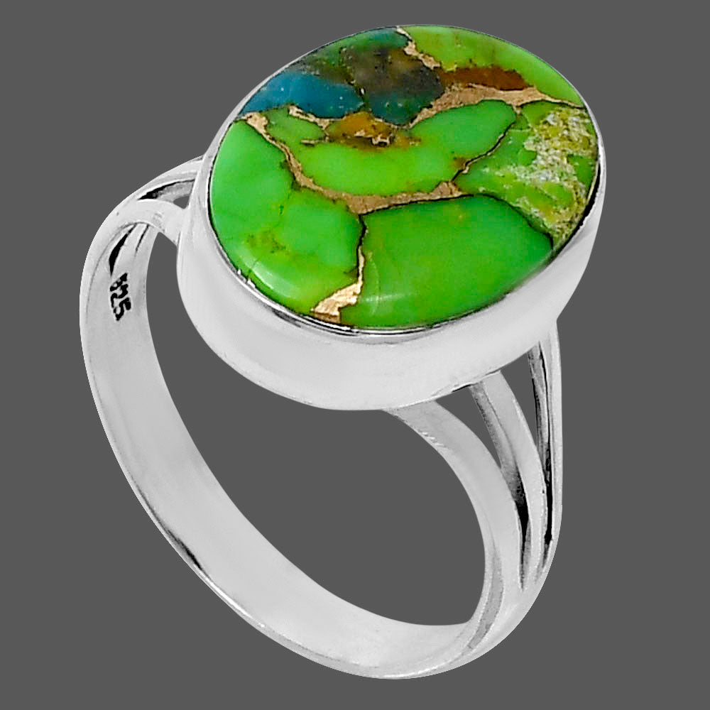 Premium Blue Turquoise In Green Mohave - USA Ring size-9 R-1003 29-ER11435