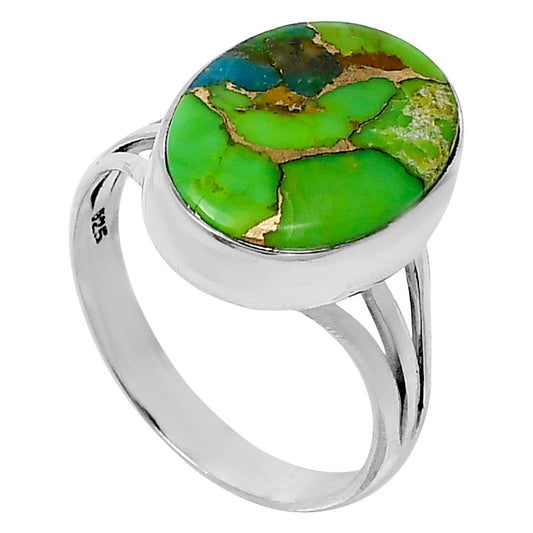 Premium Blue Turquoise In Green Mohave - USA Ring size-9 R-1003 29-ER11435