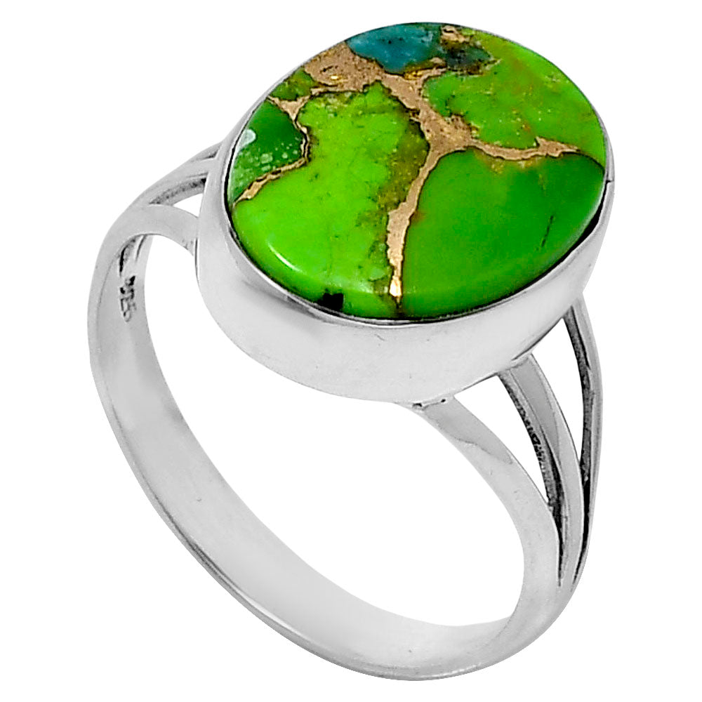 Premium Blue Turquoise In Green Mohave - USA Ring size-10 R-1003 29-ER11437