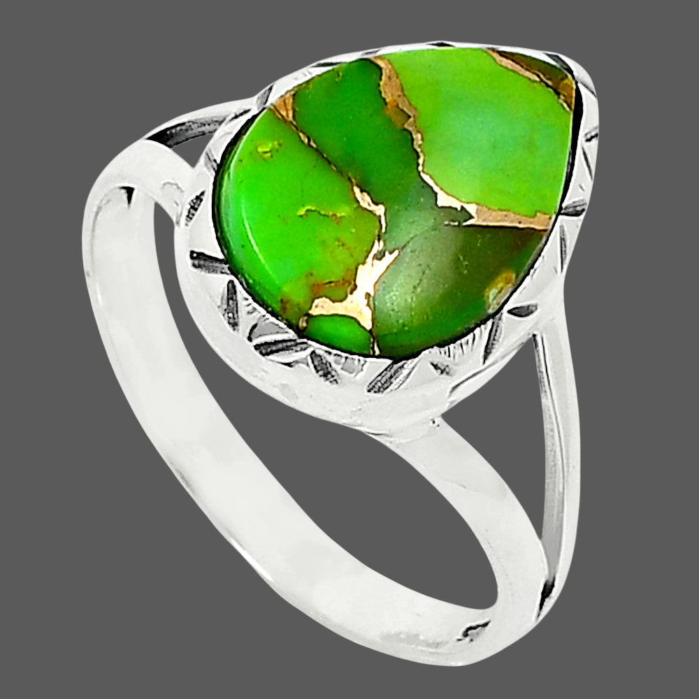 Premium Quality Copper Green Turquoise Ring size-9 R-1074 29-ER11450