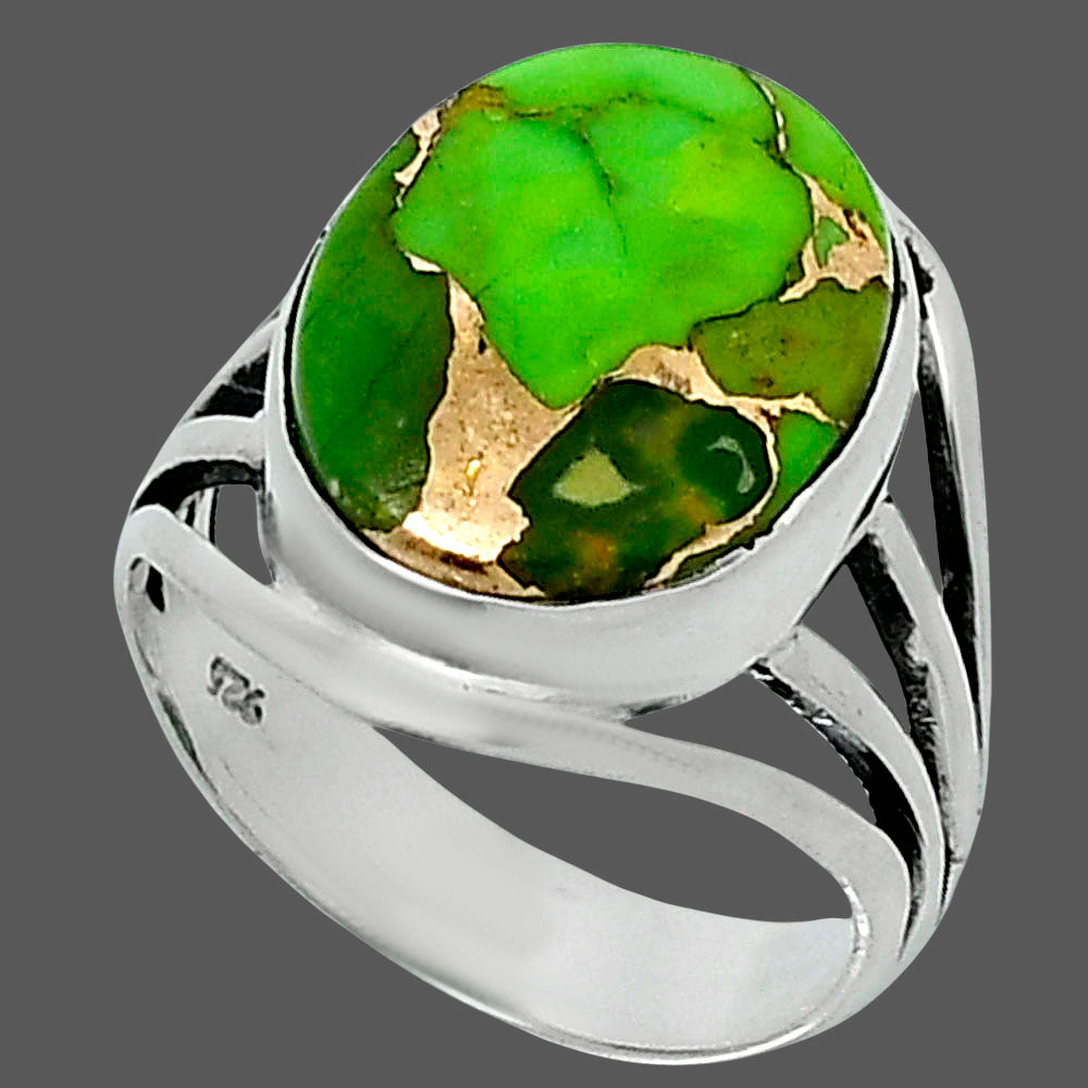 Premium Blue Turquoise In Green Mohave - USA Ring size-7 R-1219 29-ER11456