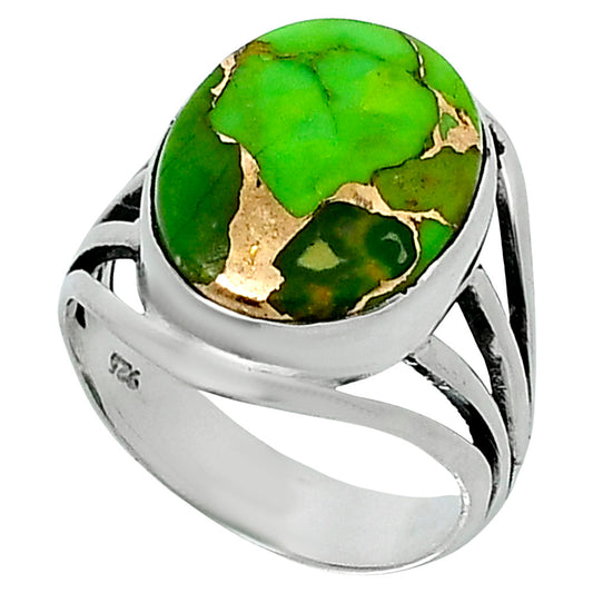 Premium Blue Turquoise In Green Mohave - USA Ring size-7 R-1219 29-ER11456