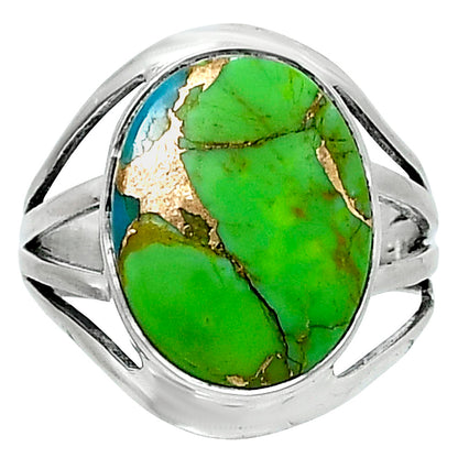 Premium Blue Turquoise In Green Mohave - USA Ring size-8 R-1219 29-ER11459